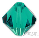 Austrain crystal beads, green, 6mm bicone. Sold per pkg of 360.