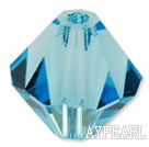 Austrain crystal beads, blue, 6mm bicone. Sold per pkg of 360.