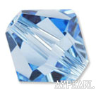 Austrain crystal beads, sky blue, 6mm bicone. Sold per pkg of 360.