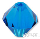 Austrain crystal beads, caribbean blue, 6mm bicone. Sold per pkg of 360.