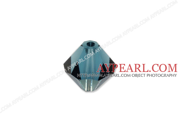Austrain crystal beads, indicolite, 6mm bicone. Sold per pkg of 360.