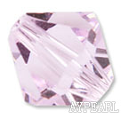 Austrain crystal beads, pink, 6mm bicone. Sold per pkg of 360.