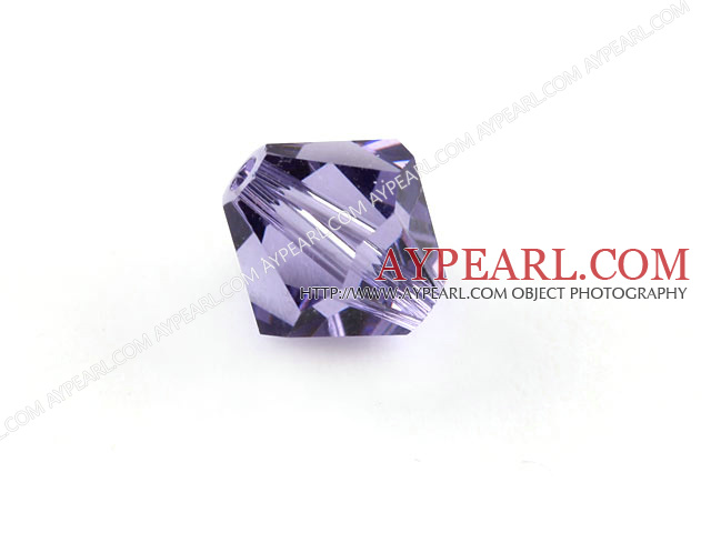 Austrain crystal beads, purple, 6mm bicone. Sold per pkg of 360.