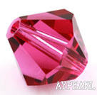 Austrian crystal beads, purplish red, 6mm bicone. Sold per pkg of 360.