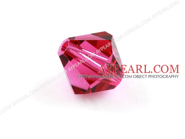 Austrian crystal beads, purplish red, 6mm bicone. Sold per pkg of 360.
