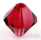 Austrian crystal beads, dark red, 6mm bicone. Sold per pkg of 360.