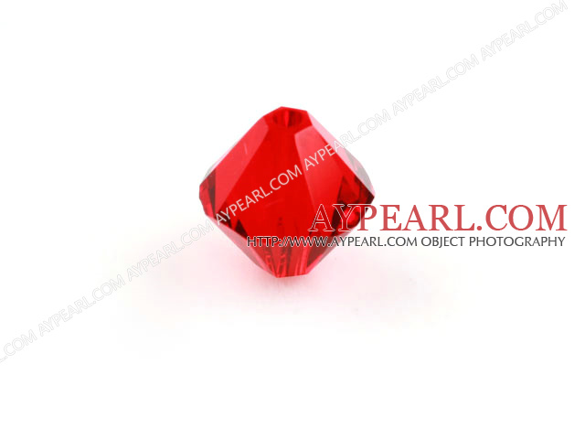 Austrian crystal beads, red, 6mm bicone. Sold per pkg of 360.