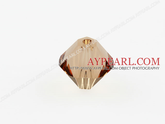 Austrain crystal beads, light colorade topaz, 6mm bicone. Sold per pkg of 360.