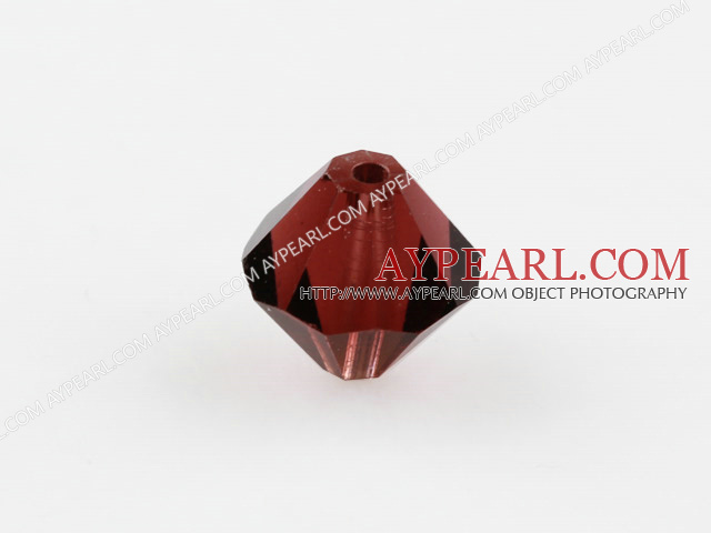 Austrain crystal beads, garnet red, 6mm bicone. Sold per pkg of 360.