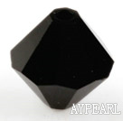 Austrain crystal beads, black, 6mm bicone. Sold per pkg of 360.