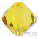 Austrain crystal beads, yellow, 8mm bicone. Sold per pkg of 360.
