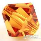 Austrain crystal beads, golden champagne color, 8mm bicone. Sold per pkg of 360.