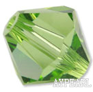 Austrain crystal beads, olive green, 8mm bicone. Sold per pkg of 360.