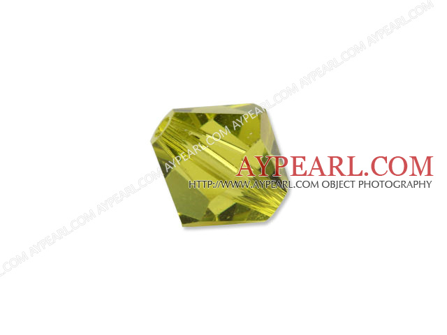 Austrain crystal beads, yellow, 8mm bicone. Sold per pkg of 360.