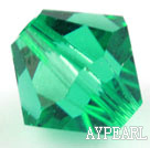 Austrain crystal beads, bright green, 8mm bicone. Sold per pkg of 360.