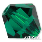 Austrain crystal beads, deep green, 8mm bicone. Sold per pkg of 360.