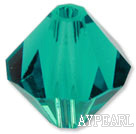Austrain crystal beads, green, 8mm bicone. Sold per pkg of 360.