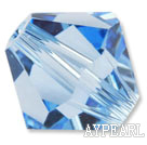 Austrain crystal beads, blue, 8mm bicone. Sold per pkg of 360.