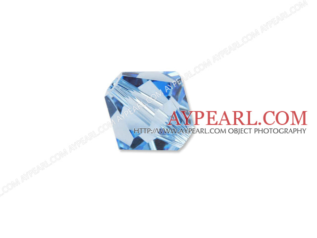 Austrain crystal beads, blue, 8mm bicone. Sold per pkg of 360.