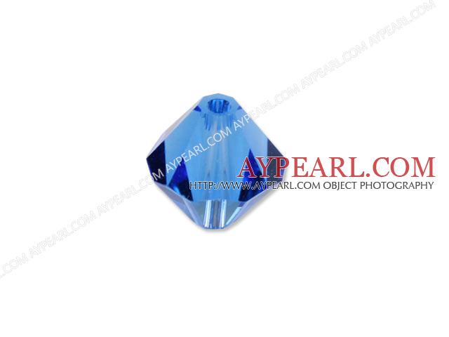 Austrain crystal beads, caribbean blue, 8mm bicone. Sold per pkg of 360.