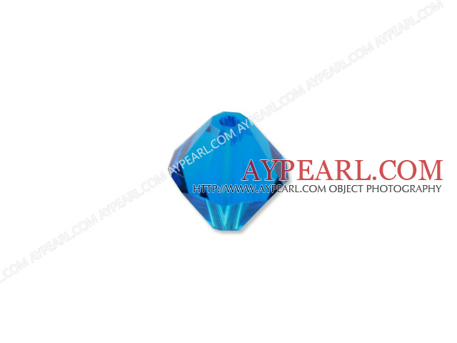 Austrain crystal beads, caribbean blue, 8mm bicone. Sold per pkg of 360.