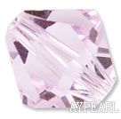 Austrain crystal beads, light pink, 8mm bicone. Sold per pkg of 360.