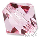 Austrain crystal beads, pink, 8mm bicone. Sold per pkg of 360.