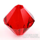 Austrain crystal beads, bright red, 8mm bicone. Sold per pkg of 360.
