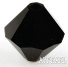 Austrain crystal beads, black, 8mm bicone. Sold per pkg of 360.