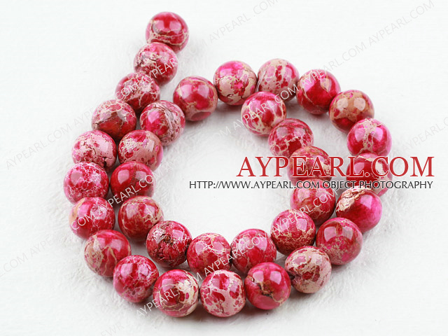 Imperial jasper Beads,red, 12mm round. Sold per 15.16-inch strand.