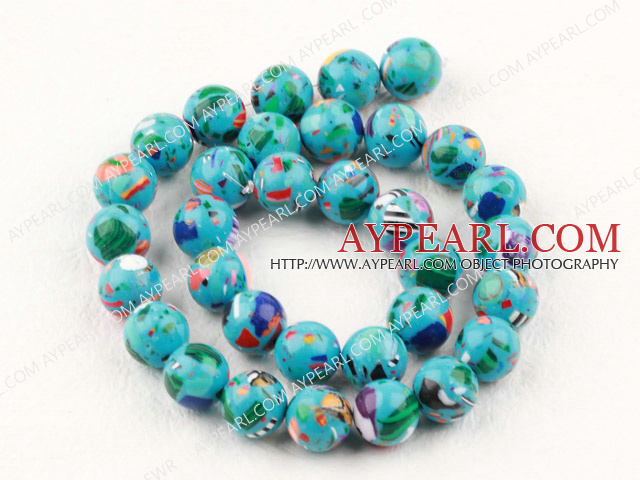 Taiwan turquoise beads, blue,12mm round, Sold per 15.16-inch strand.