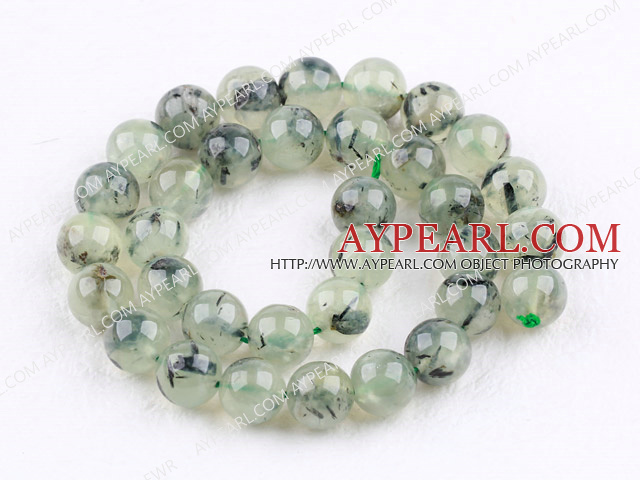 Prehnite beads,12mm round,green, Grade AB,Sold per 15.55-inch strand