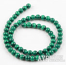 Grade A natural malachite beads,6mm round, green, sold per 15.75-inch strand