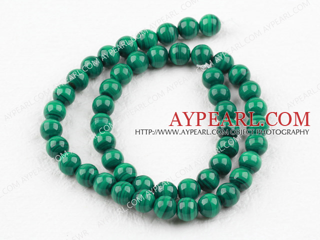 Grade A natural malachite beads,8mm round,green, sold per 15.75-inch strand