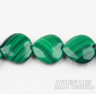 A Grade natural malachite beads, 15mm heart, green, Sold per strand