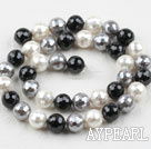 Sea shell beads, multi color, 10mm faceted round. Sold per 15.16-inch strand.