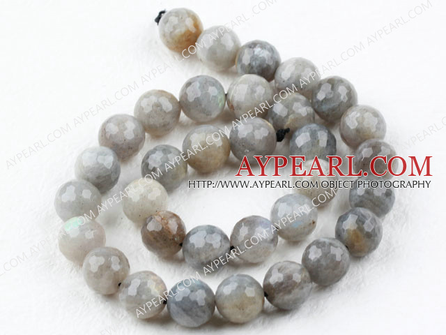 Flashing stone beads, gray, 12mm faceted round. Sold per 15.16-inch strand.