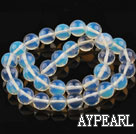 Opal gemstone beads, white, 12mm round. Sold per 15.16-inch strand.