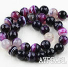 Agate gemstone beads, purple, 12mm streaked faceted round. Sold per 15.16-inch strand.