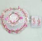 Wholesale Set Jewelry-shell pearl rose quartz set
