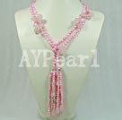 Pearl rose collier de quartz