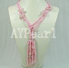 pearl rose quartz necklace