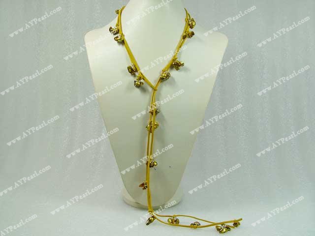 dyed pearl necklace