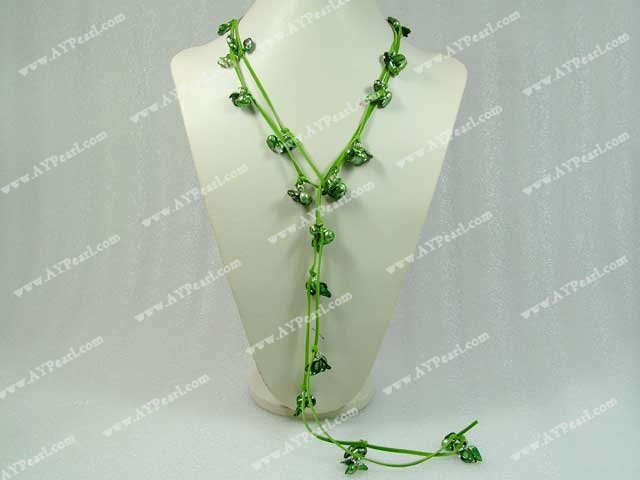 dyed pearl necklace