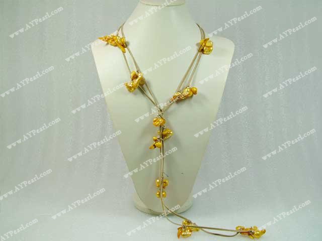 dyed pearl necklace
