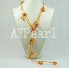 dyed pearl necklace