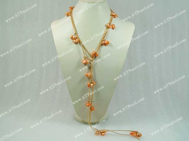 dyed pearl necklace