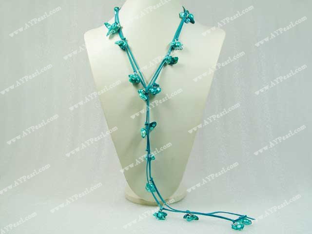 dyed pearl necklace