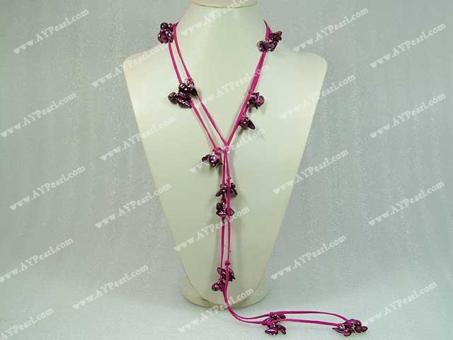 dyed pearl necklace