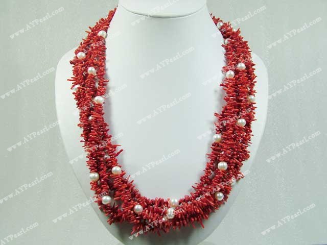 Wholesale Coral Jewelry-coral pearl necklace